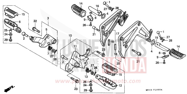 STUFE von Africa Twin 750 SHASTA WHITE (NH138H) von 1991